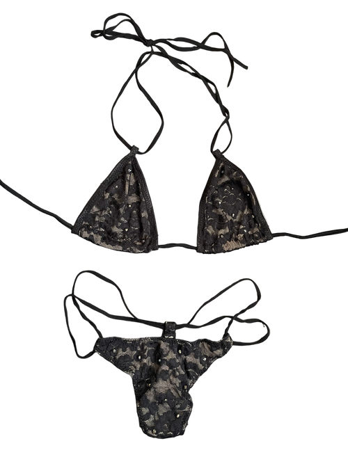 Black Lace Bikini Set