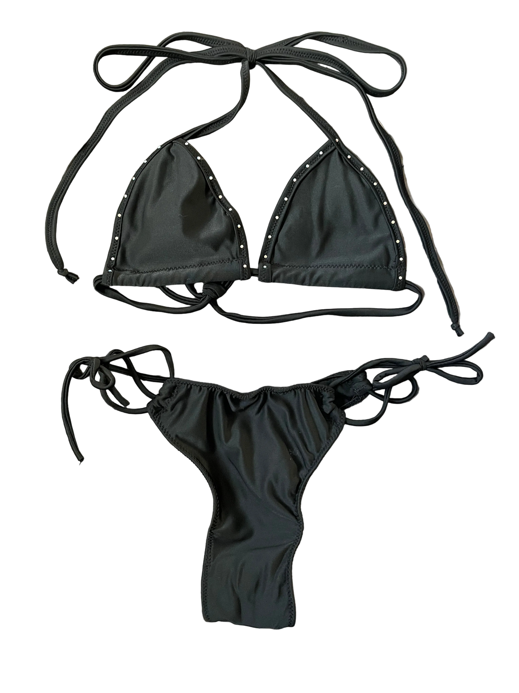 Devil Heart Rhinestone Bikini