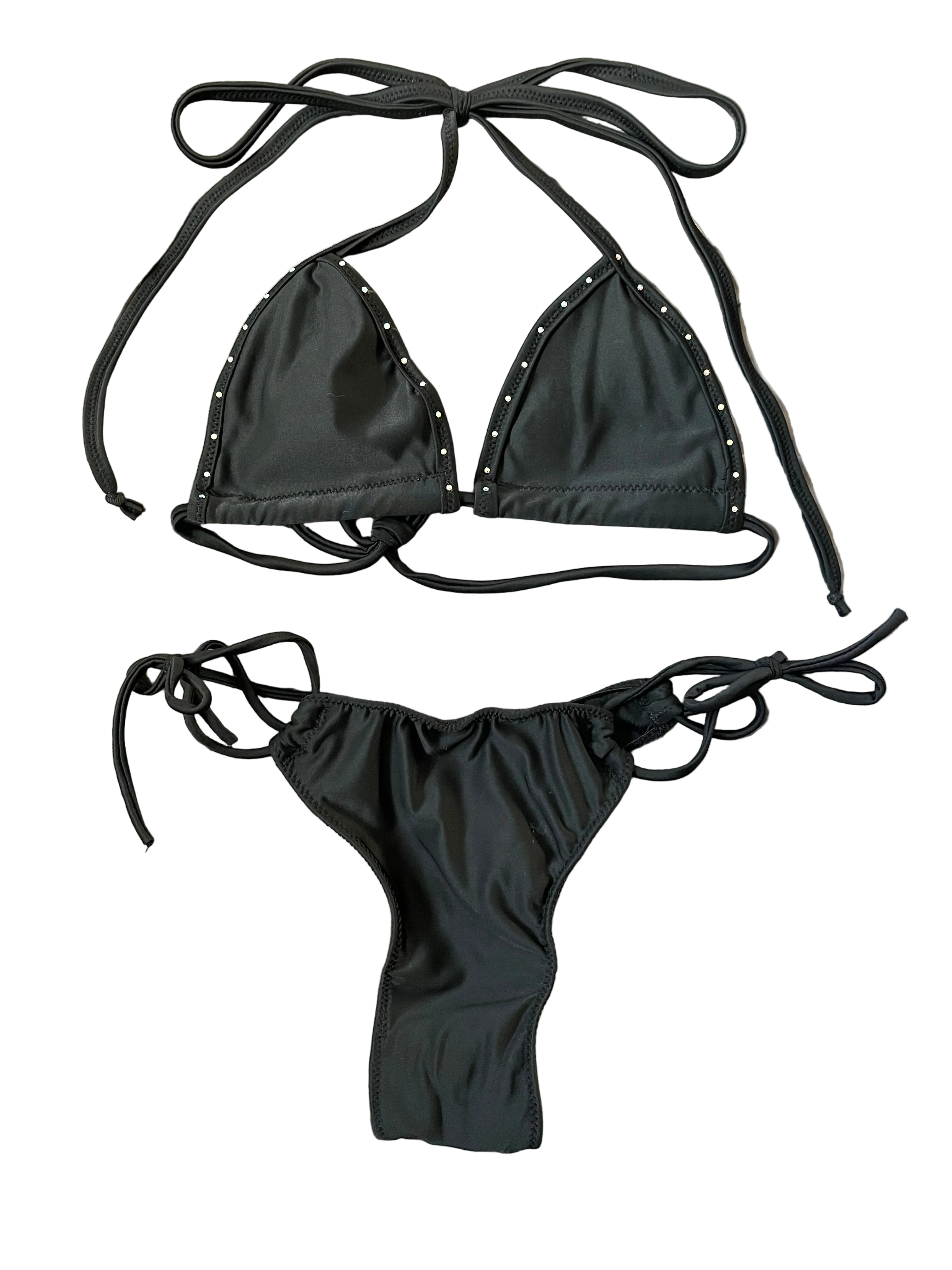 Devil Heart Rhinestone Bikini